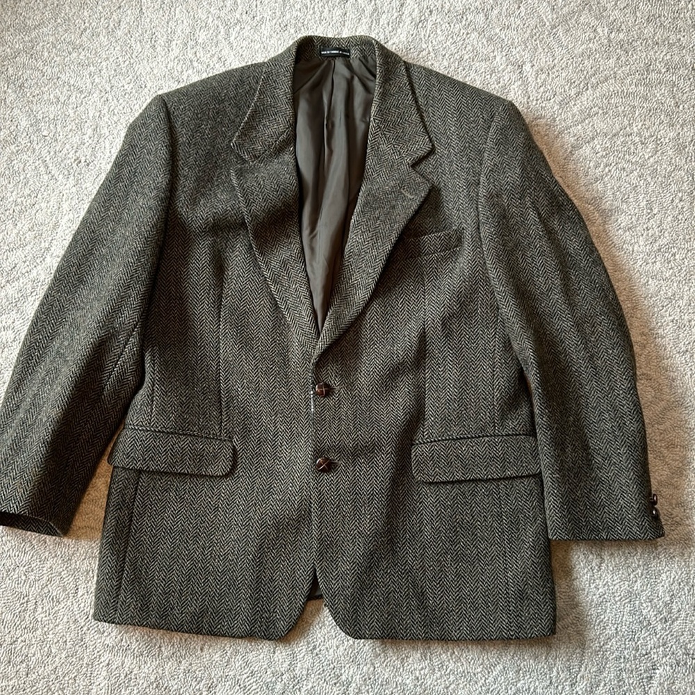 Vintage Harris Tweed Wool Blazer Size 42 Regular